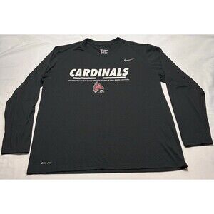 Ball State Cardinals Football Nike Dri Fit Shirt Mens XL Black BSU Long Sleeve *